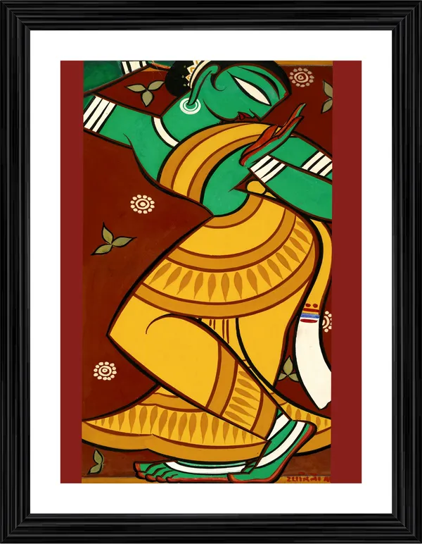 *Dancing_Woman_1*_-_A_Jamini_Roy_Painting,_Framed_Wall_Decor,_Multicolor
