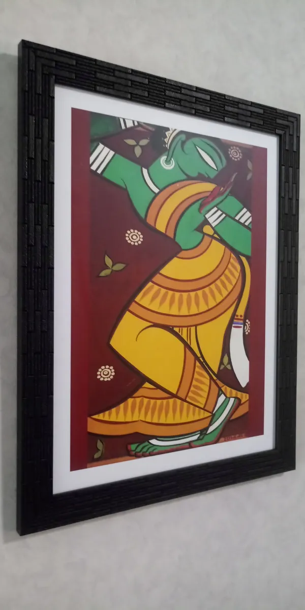 *Dancing_Woman_1*_-_A_Jamini_Roy_Painting,_Framed_Wall_Decor,_Multicolor