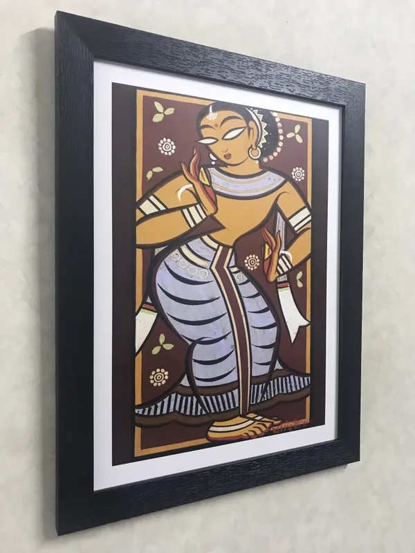 *Dancing_Woman_4*_-_A_Jamini_Roy_Painting,_Framed_Wall_Decor,_Multicolor