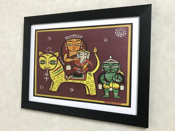 *Parvati-Ganesh*_-_A_Jamini_Roy_Painting,_Framed_Wall_Decor,_Multicolor