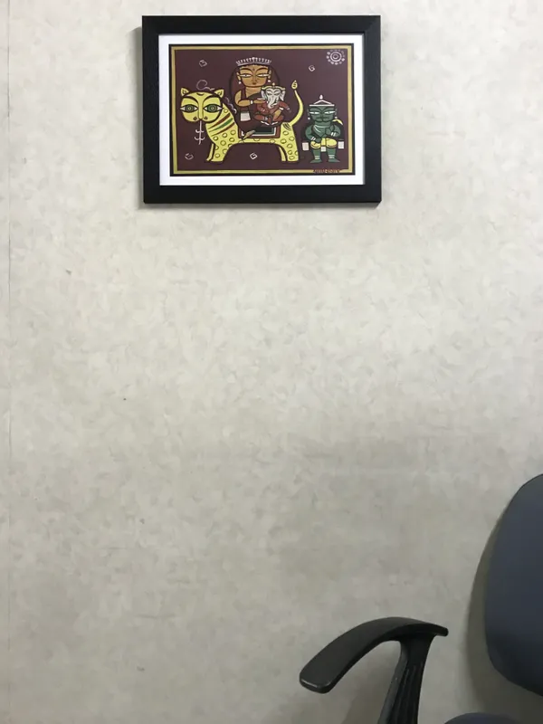 *Parvati-Ganesh*_-_A_Jamini_Roy_Painting,_Framed_Wall_Decor,_Multicolor