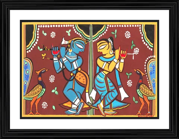 *Radha-Krishna*_-_A_Jamini_Roy_Painting,_Framed_Wall_Decor,_Multicolor