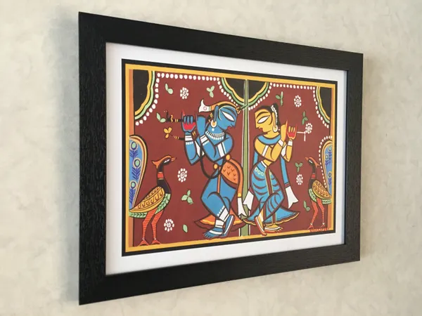 *Radha-Krishna*_-_A_Jamini_Roy_Painting,_Framed_Wall_Decor,_Multicolor
