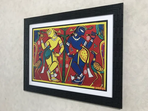 *Krishna-Balram*_-_A_Jamini_Roy_Painting,_Framed_Wall_Decor,_Multicolor