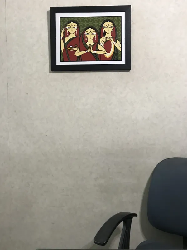 *Three_Worshiping_Women*_-_A_Jamini_Roy_Painting,_Framed_Wall_Decor,_Multicolor
