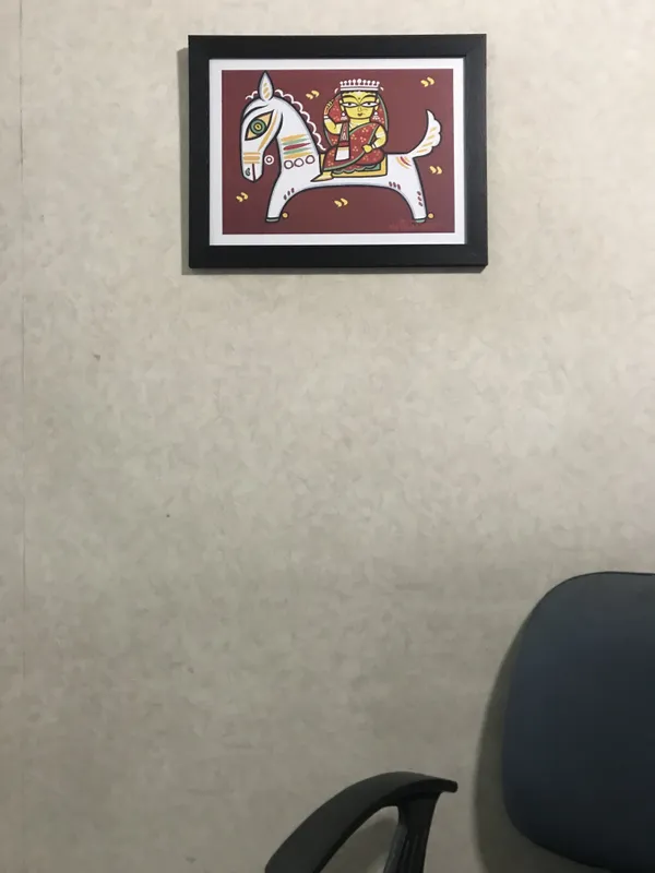 *Woman_on_the_Horse*_-_A_Jamini_Roy_Painting,_Framed_Wall_Decor,_Multicolor
