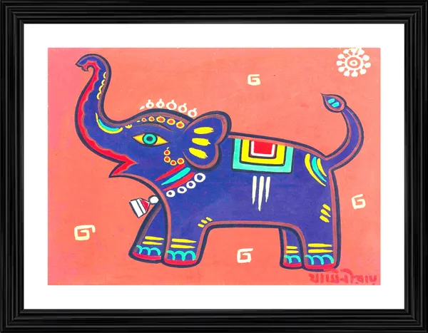 *The_Elephant*_-_A_Jamini_Roy_Painting,_Framed_Wall_Decor,_Multicolor