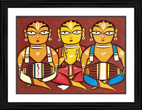 *Three_Musicians_1*_-_A_Jamini_Roy_Painting,_Framed_Wall_Decor,_Multicolor