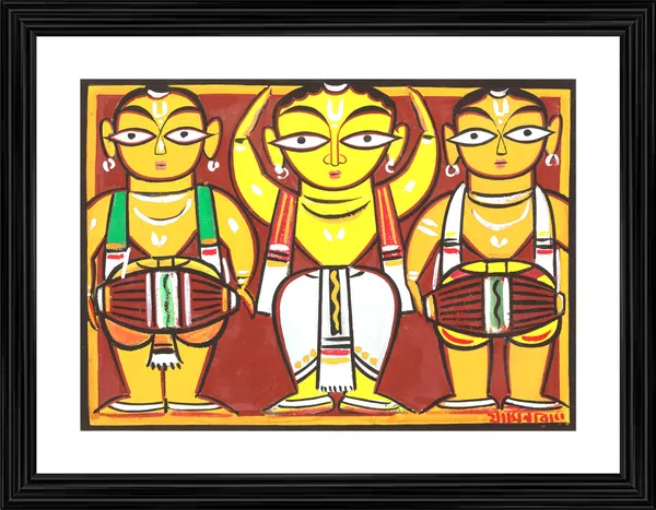 *Three_Musicians_2*_-_A_Jamini_Roy_Painting,_Framed_Wall_Decor,_Multicolor
