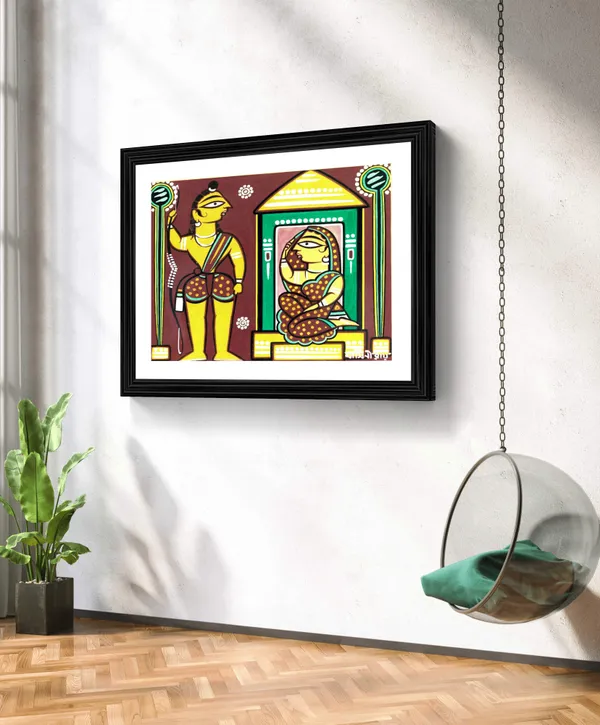 *Seeta_and_Ram*_-_A_Jamini_Roy_Painting,_Framed_Wall_Decor,_Multicolor