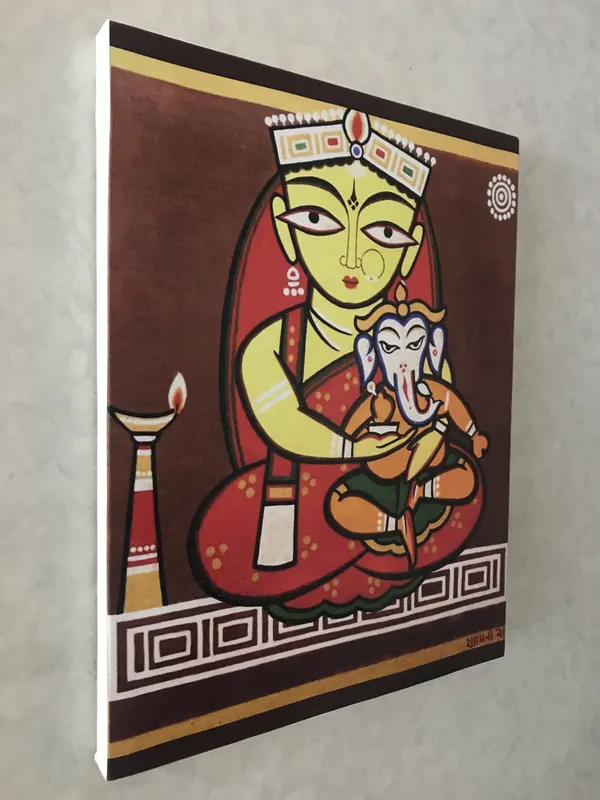 Ganesh-Parvati*_-_A_Jamini_Roy_Painting,_Framed_Canvas_Wall_Decor,_Multicolor