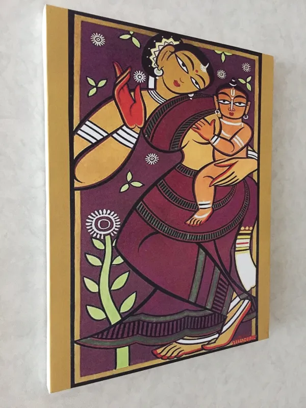Mother_and_Child_2*_-_A_Jamini_Roy_Painting,_Framed_Canvas_Wall_Decor,_Multicolor