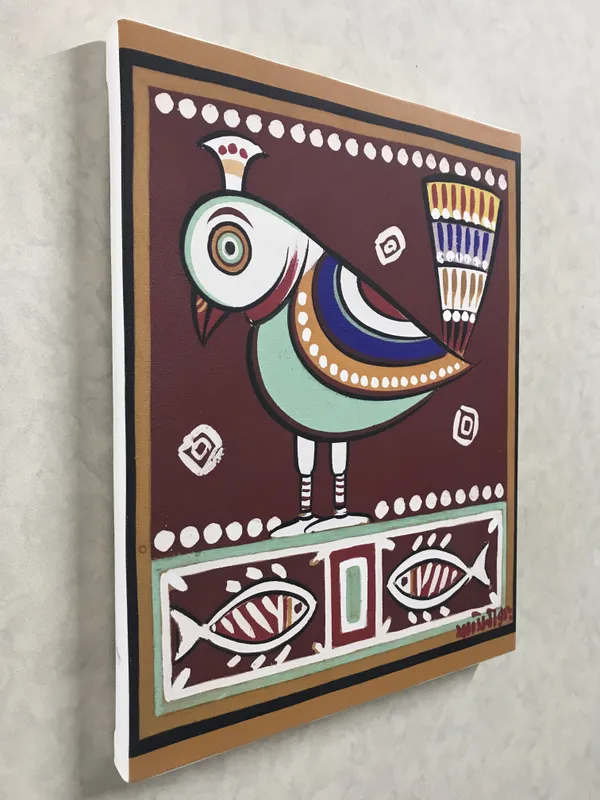 Bird_and_Fishes*_-_A_Jamini_Roy_Painting,_Framed_Canvas_Wall_Decor,_Multicolor