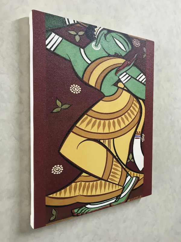 Dancing_Woman_1*_-_A_Jamini_Roy_Painting,_Framed_Canvas_Wall_Decor,_Multicolor