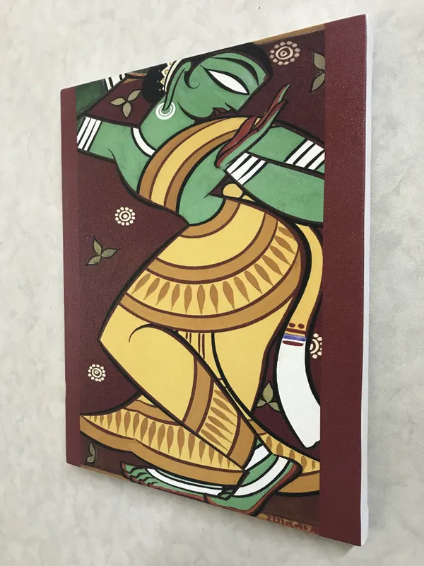Dancing_Woman_1*_-_A_Jamini_Roy_Painting,_Framed_Canvas_Wall_Decor,_Multicolor