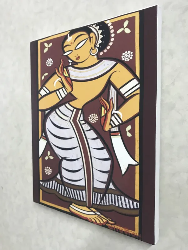 Dancing_Woman_4*_-_A_Jamini_Roy_Painting,_Framed_Canvas_Wall_Decor,_Multicolor