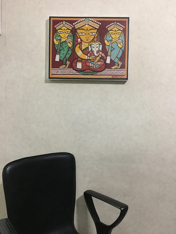 Parvati-Ganesh*_-_A_Jamini_Roy_Painting,_Framed_Canvas_Wall_Decor,_Multicolor