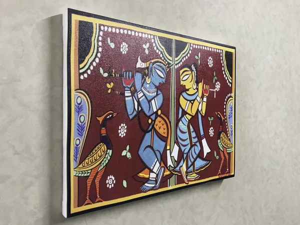 Radha-Krishna*_-_A_Jamini_Roy_Painting,_Framed_Canvas_Wall_Decor,_Multicolor