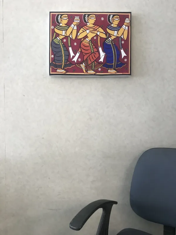 Three_Gopika*_-_A_Jamini_Roy_Painting,_Framed_Canvas_Wall_Decor,_Multicolor