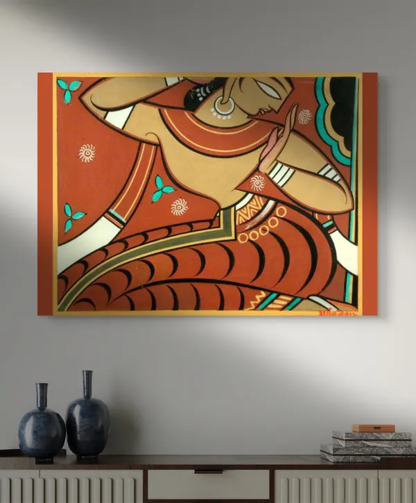 The_Woman*_-_A_Jamini_Roy_Painting,_Framed_Canvas_Wall_Decor,_Multicolor