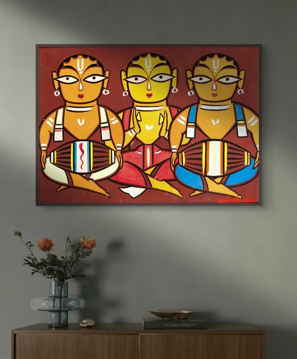 Three_Musicians_1*_-_A_Jamini_Roy_Painting,_Framed_Canvas_Wall_Decor,_Multicolor