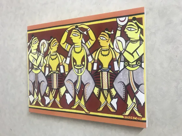 Celebration_-_A_Jamini_Roy_Painting,_Framed_Canvas_Wall_Decor,_Multicolor