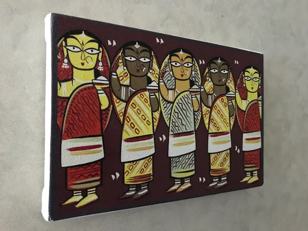 Five_Women_-_A_Jamini_Roy_Painting,_Framed_Canvas_Wall_Decor,_Multicolor