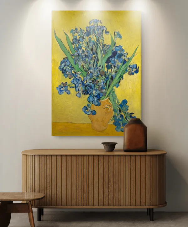 Vase_with_Irises_1890,_A_Painting_by_Van_Gogh,_Framed_Canvas,_Wall_Decor,_Multicolor