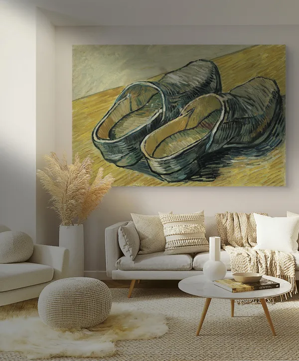 A_Pair_of_Leather_Clogs_1889,_A_Painting_by_Van_Gogh,_Framed_Canvas,_Wall_Decor,_Multicolor