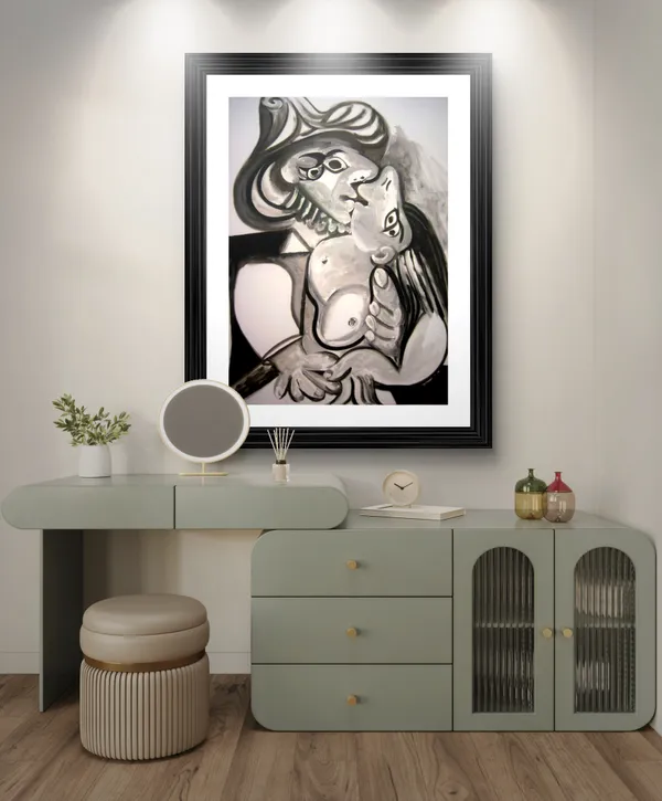 Musketeers_Kiss_1969,_A_Painting_by_Pablo_Picasso,_Framed,_Wall_Decor,_Multicolor