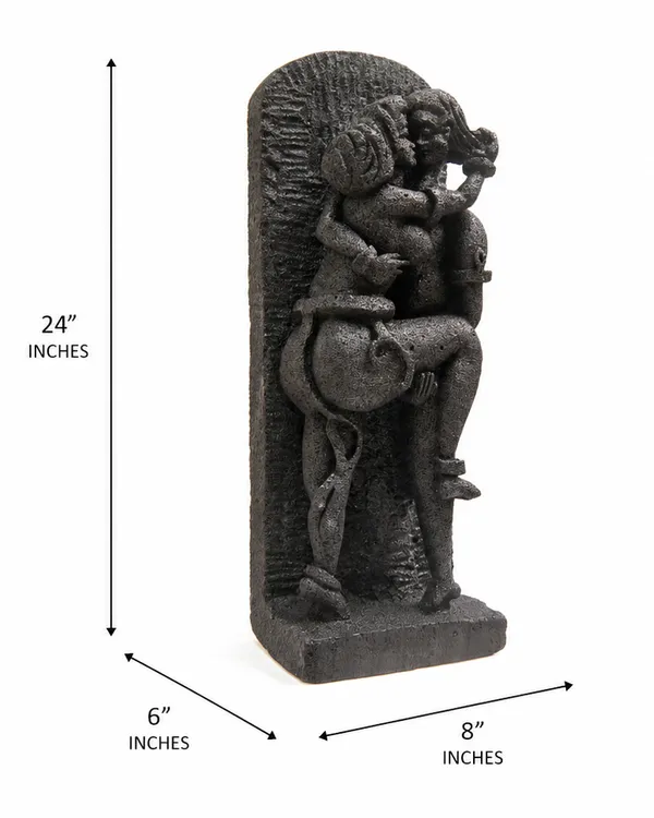 Khajuraho_Temple_Art,_Romantic_Couple,_Indian_Classical_Sculpture,_Hand-Carved,_Unique_Item,_24''
