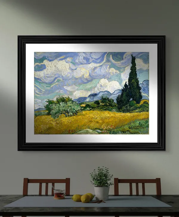 The_Cypress_and_the_Wheatfield_1889,_A_Painting_by_Van_Gogh,_Framed,_Wall_Decor,_Multicolor