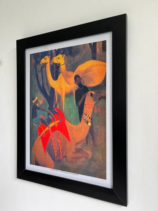 Camels_-_A_Painting_by_Amrita_Sher-Gil,_Wall_Decor,_Framed,_Multicolor