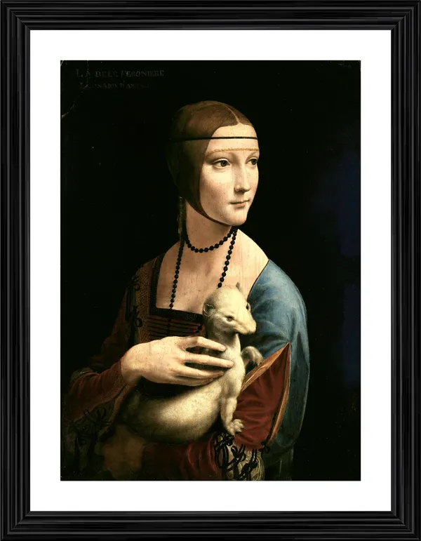 Lady_with_an_ermine_(1489-91),_A_Painting_by_Leonardo-Da-Vinci,_Wall_Decor,_Framed,_Multicolor