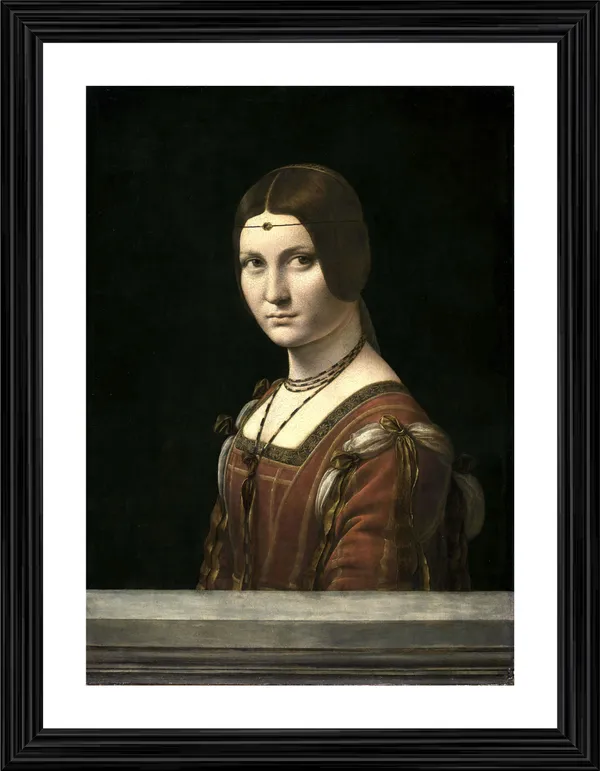 La_Belle_Ferronni�re_(1490-96),_A_Painting_by_Leonardo-Da-Vinci,_Wall_Decor,_Framed,_Multicolor