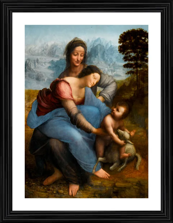 The_Virgin_and_Child_with_Saint_Anne_(1501-19),_A_Painting_by_Leonardo-Da-Vinci,_Wall_Decor,_Framed,_Multicolor