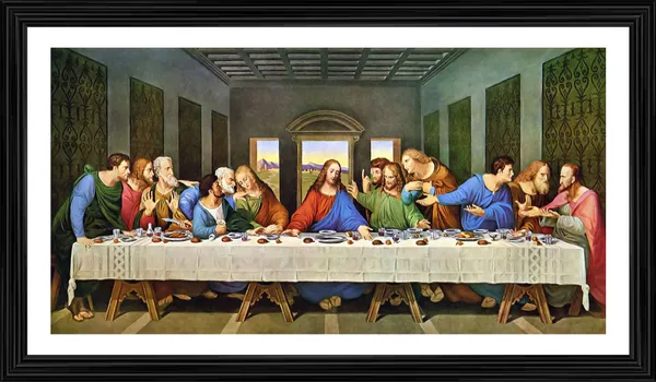 The_Last_Supper_(1495-98),_A_Painting_by_Leonardo-Da-Vinci,_Wall_Decor,_Framed,_Multicolor
