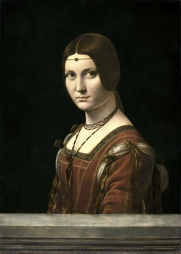 La_Belle_Ferronni�re_(1490-96),_A_Painting_by_Leonardo-Da-Vinci,_Wall_Decor,_Framed_Canvas,_Multicolor