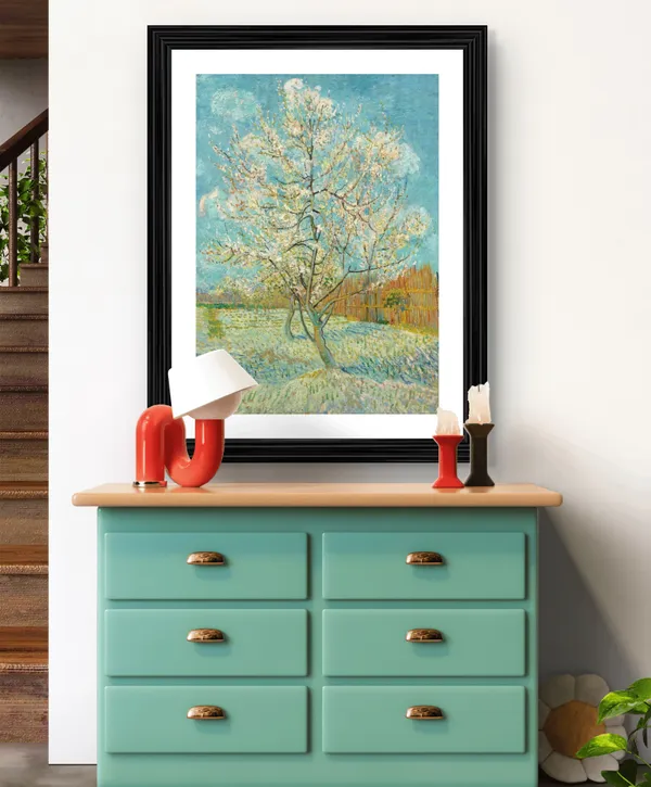 The_Pink_Peach_Tree_1888,_A_Painting_by_Van_Gogh,_Framed,_Wall_Decor,_Multicolor