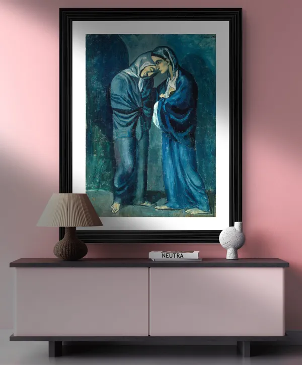 The_Two_Sisters_1902,_A_Painting_by_Pablo_Picasso,_Framed,_Wall_Decor,_Multicolor
