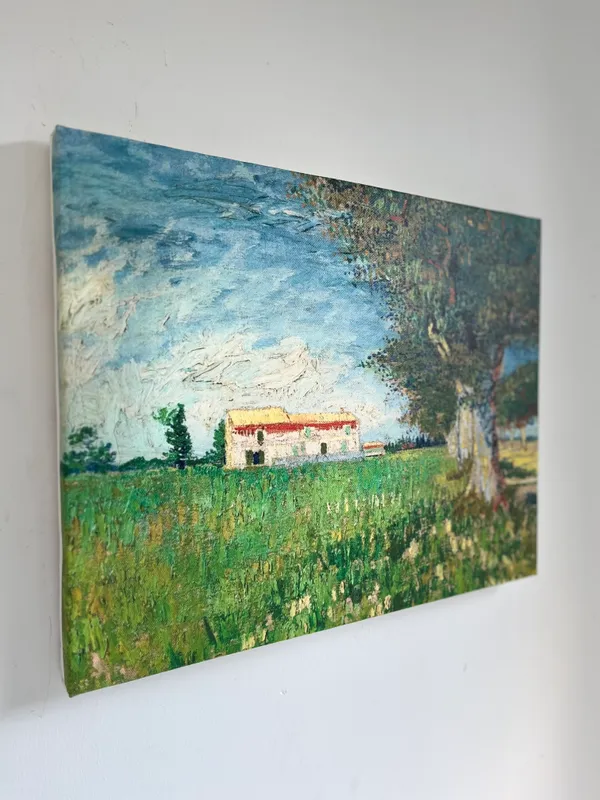 Farmhouse_in_A_Wheatfield_1888,_A_Painting_by_Van_Gogh,_Framed_Canvas,_Wall_D�cor,_Multicolor