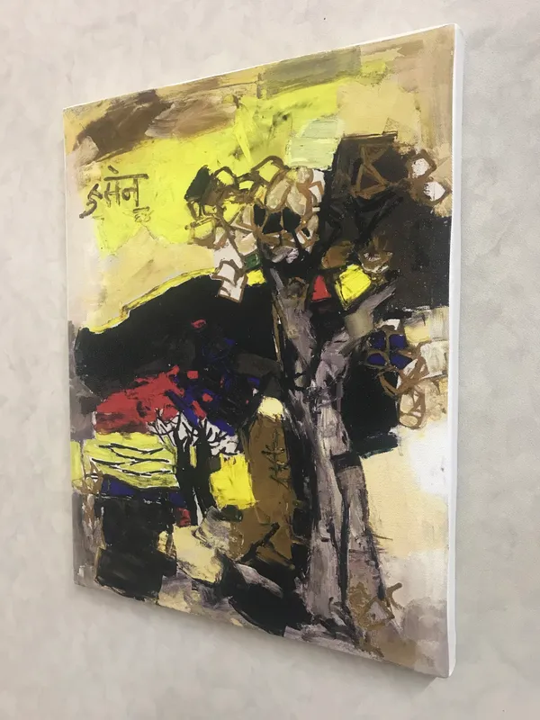 Black_Hill*_(1964)_&_*Kobra*_(1968)-Set_of_2_Paintings_by_M.F._Husain,_Framed_Canvas,_Wall_Decor,_Multicolor