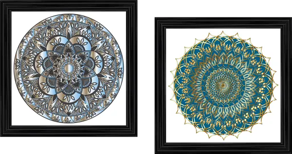 Mandala_Art_for_Wellness,_Meditation_&_Spirituality,_Wall_D�cor,_Framed,_Set_of_2,_15"x15"_each.