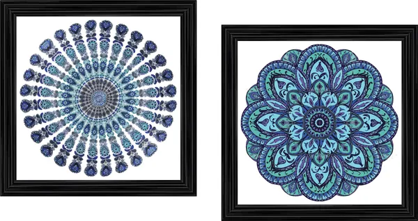 Mandala_Art_for_Wellness,_Meditation_&_Spirituality,_Wall_D�cor,_Framed,_Set_of_2,_15"x15"_each.