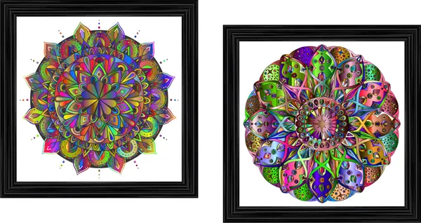 Mandala_Art_for_Wellness,_Meditation_&_Spirituality,_Wall_D�cor,_Framed,_Set_of_2,_15"x15"_each.