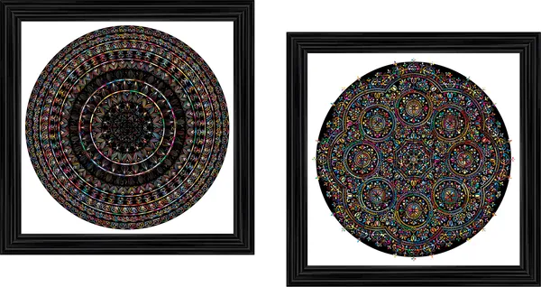 Mandala_Art_for_Wellness,_Meditation_&_Spirituality,_Wall_D�cor,_Framed,_Set_of_2,_15"x15"_each.