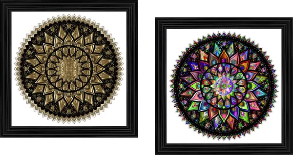 Mandala_Art_for_Wellness,_Meditation_&_Spirituality,_Wall_D�cor,_Framed,_Set_of_2,_15"x15"_each.