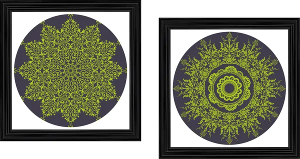 Mandala_Art_for_Wellness,_Meditation_&_Spirituality,_Wall_D�cor,_Framed,_Set_of_2,_15"x15"_each.