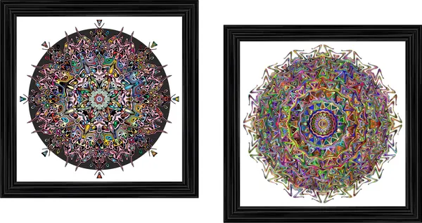 Mandala_Art_for_Wellness,_Meditation_&_Spirituality,_Wall_D�cor,_Framed,_Set_of_2,_15"x15"_each.