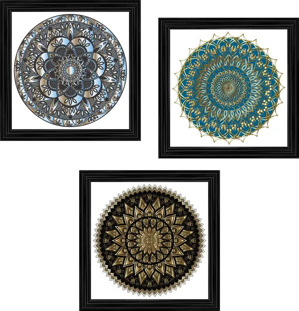 Mandala_Art_for_Wellness,_Meditation_&_Spirituality,_Wall_D�cor,_Framed,_Set_of_3,_12"x12"_each.